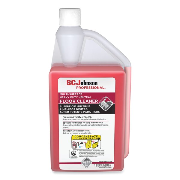 Sc Johnson Professional Heavy Duty Neutral Floor Cleaner, Fresh Scent, 32 oz Squeeze and Pour Bottle, 6PK 680081